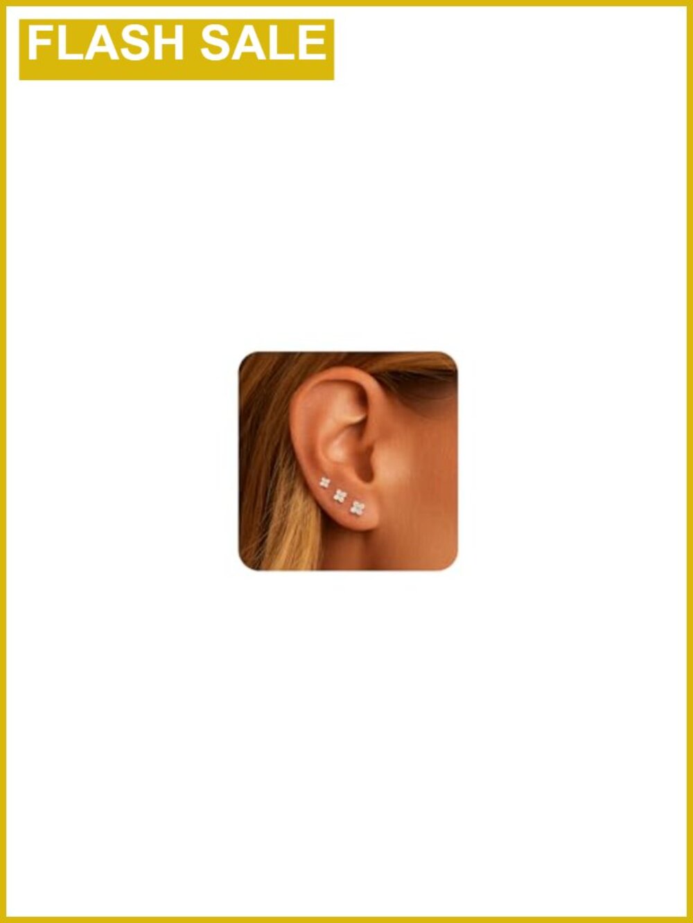 3-5 Pairs 925 Sterling Silver Stud Earrings Hypoallergenic 14K Gold Plated